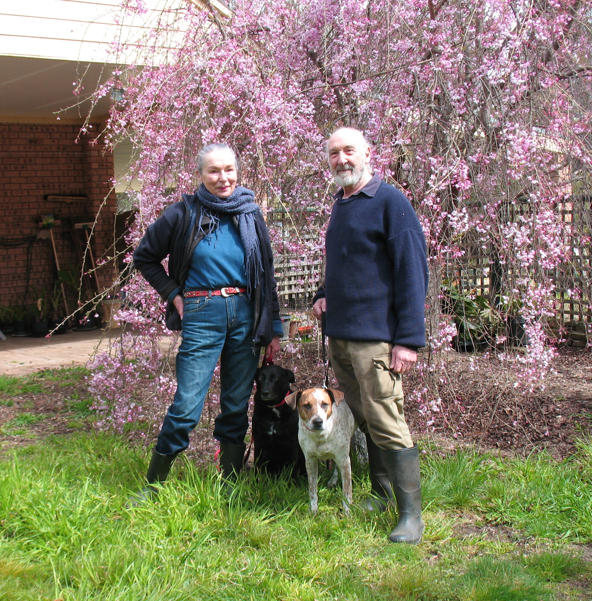 Saraswati and Jeffery with doggies