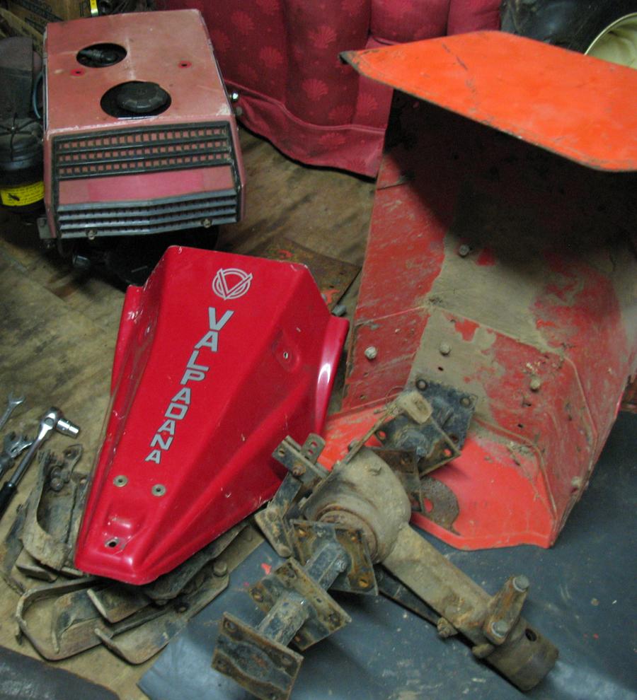 Rotary Hoe in pieces and Sickle Mower Cover